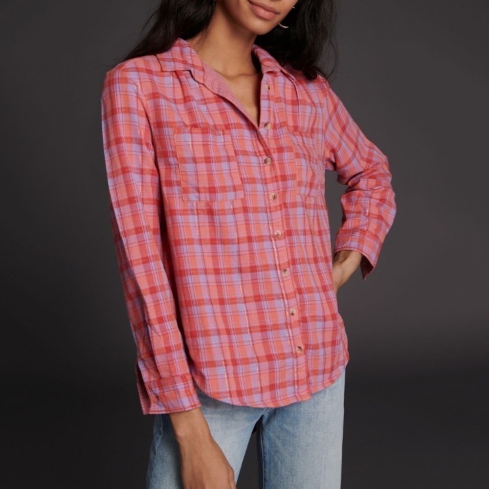 NWT Anthro Seen Worn Kept Romy Plaid Buttondown - Picture 2 of 9